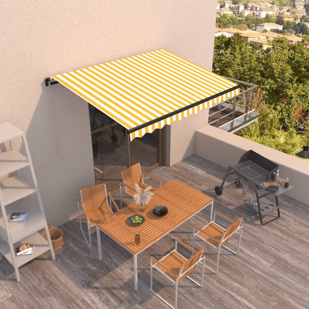 Vidaxl Luifel udvider manuelt 350x250 cm gul og hvid