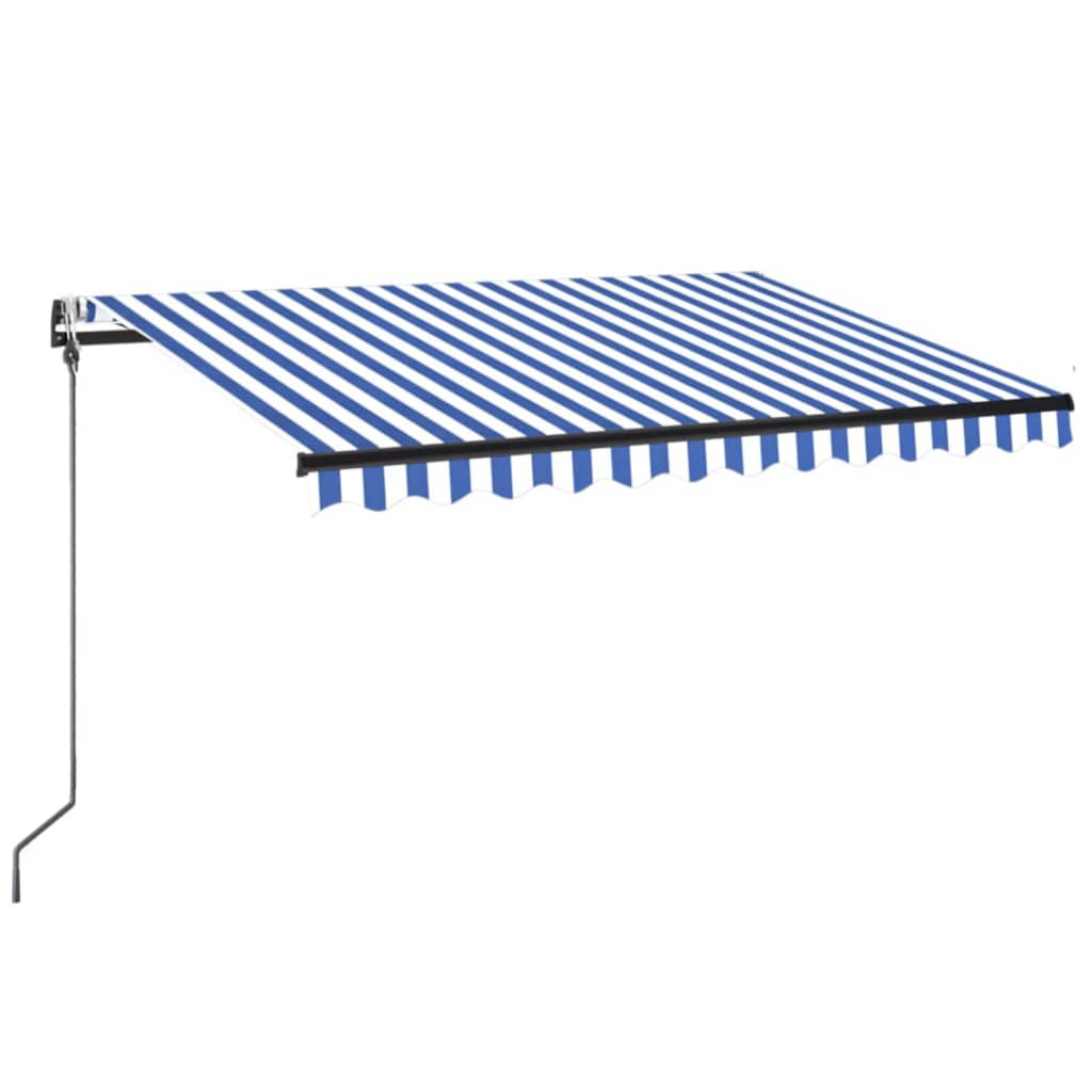 Vidaxl Laifel Automatic med LED og vindsensor 350x250 cm blå hvid