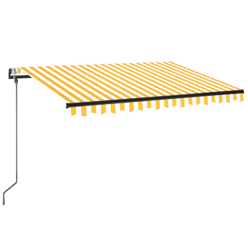 Vidaxl Luifel Automatisk med LED og vindsensor 350x250 cm gul og hvid