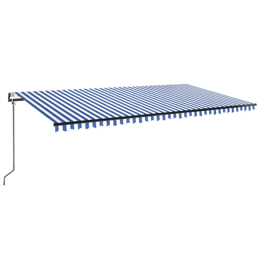Vidaxl Luifel Automatisk med LED og vindsensor 600x300 cm blå hvid