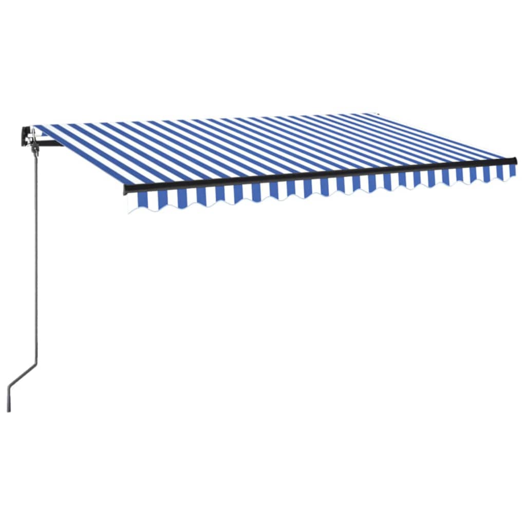 Vidaxl Luifel udvider manuelt 450x350 cm blå og hvid