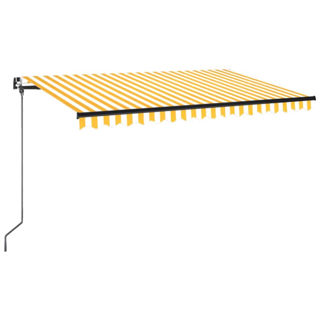 Vidaxl Luifel udvider manuelt 450x350 cm gul og hvid