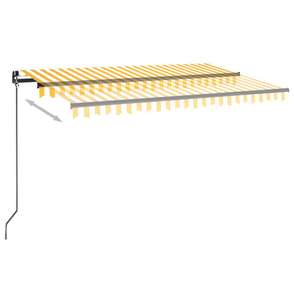 Vidaxl Luifel udvider manuelt 450x350 cm gul og hvid