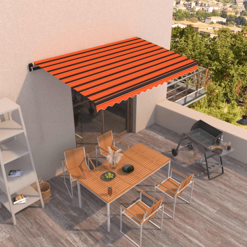Vidaxl Luifel udvider manuelt 450x350 cm orange og brun