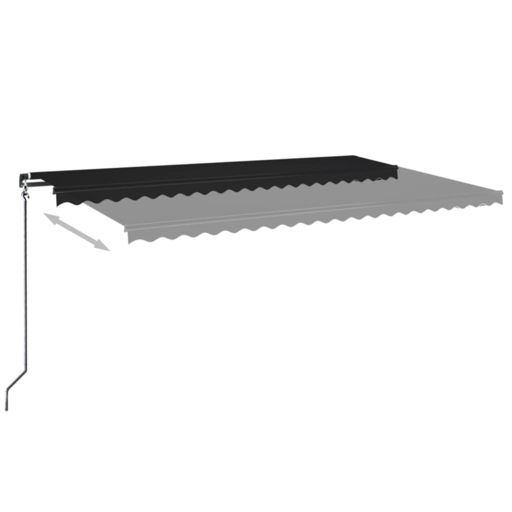 Vidaxl Luifel udvider manuelt 500x350 cm antracit -farvet