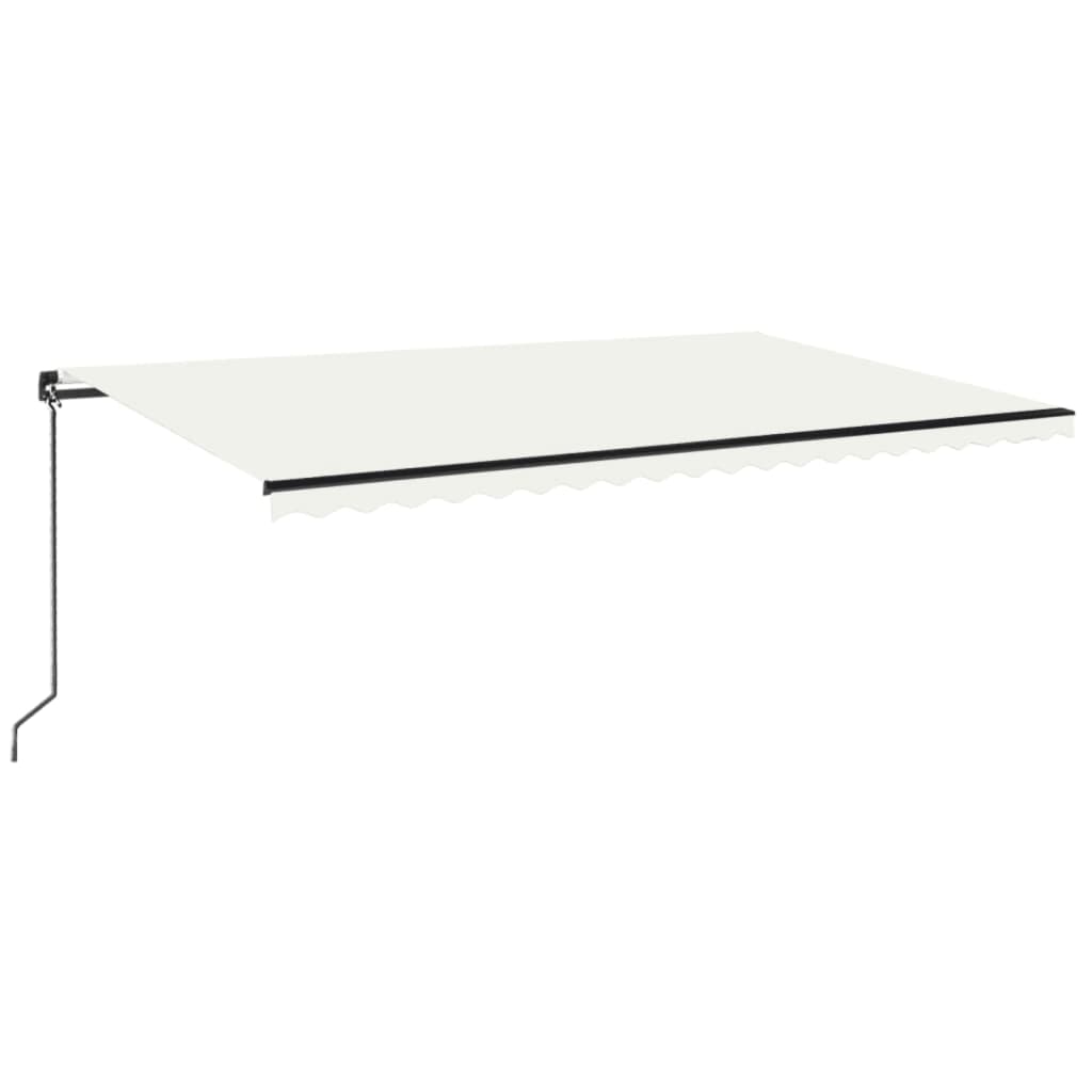 Vidaxl Luifel manuelt kan udvides med LED 500x350 cm creme -farvet