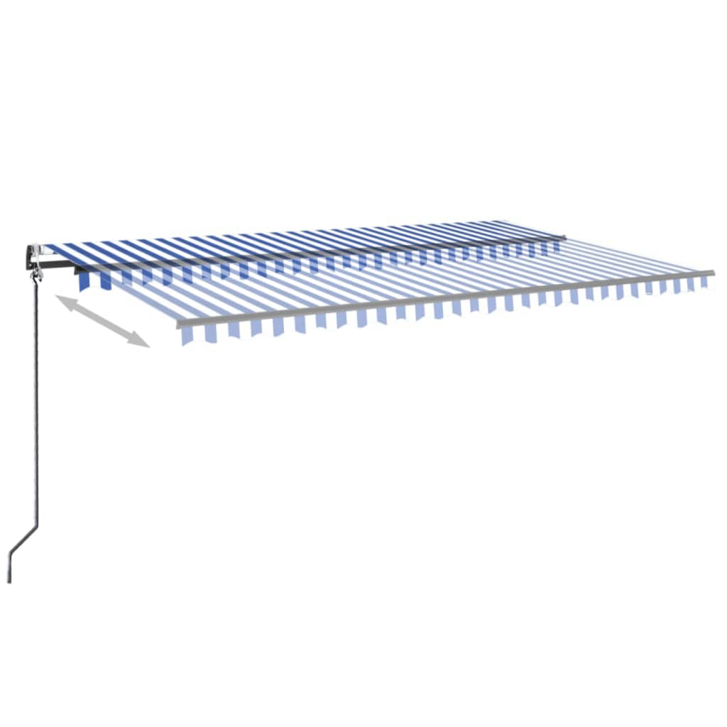 Vidaxl Luifel udvider automatisk 500x350 cm blå og hvid