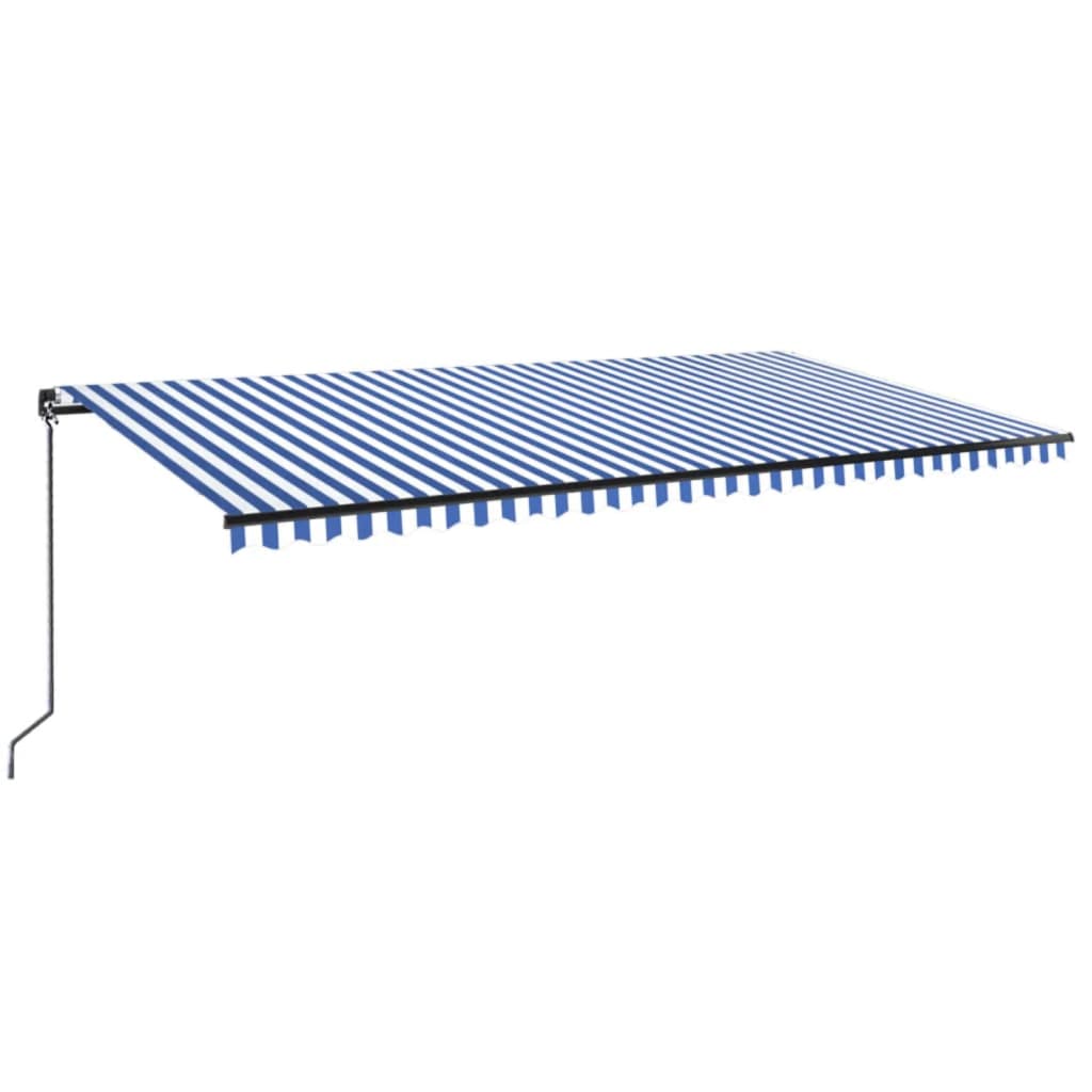 Vidaxl Luifel udvider manuelt 600x350 cm blå og hvid