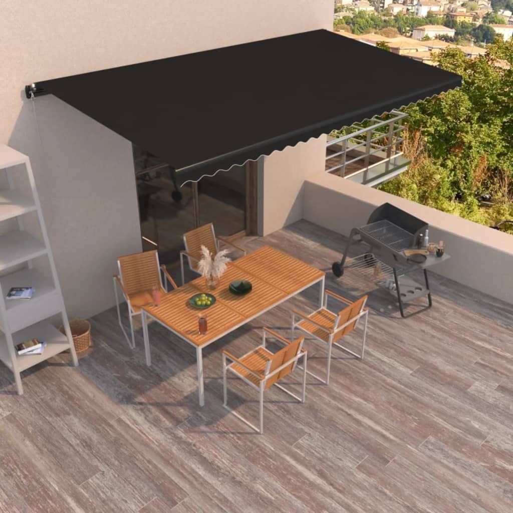 Vidaxl Luifel udvider manuelt 600x350 cm antracit -farvet