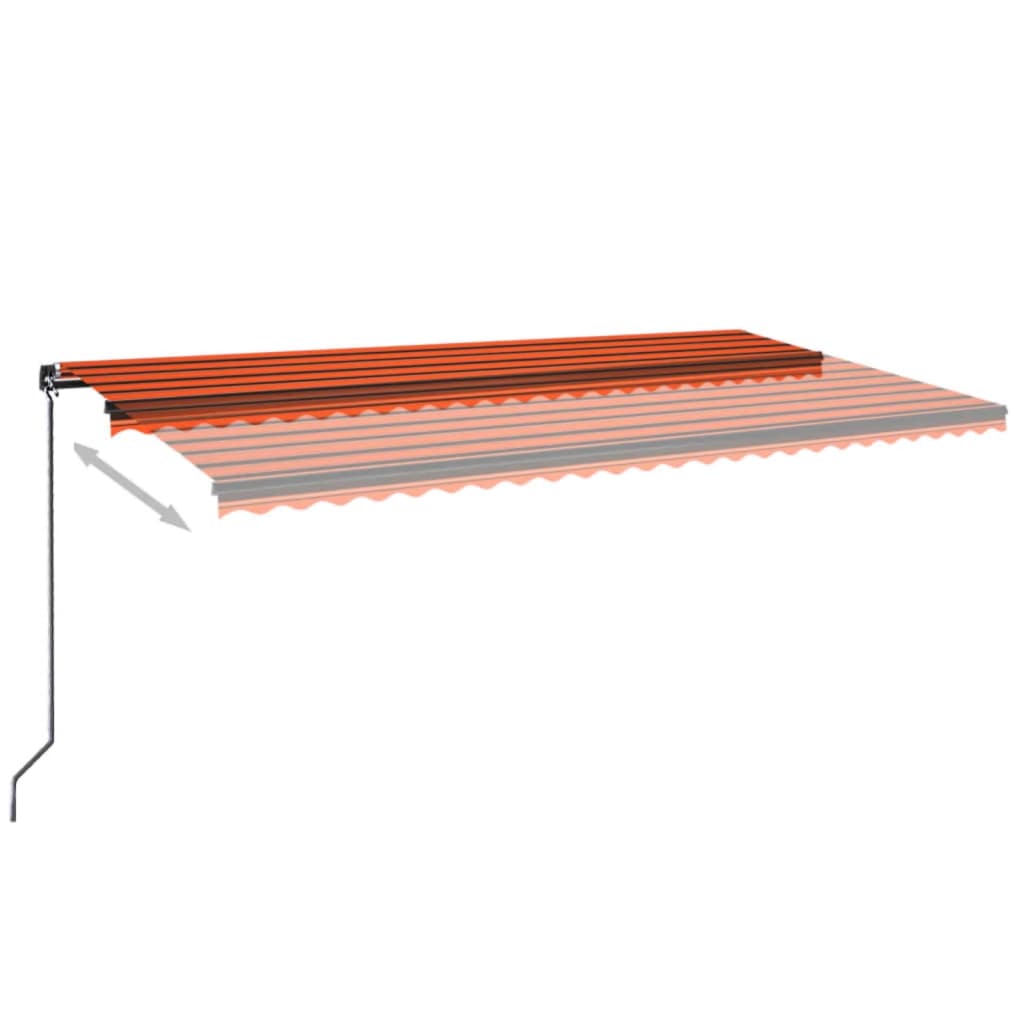 Vidaxl Luifel udvider manuelt 600x350 cm orange og brun