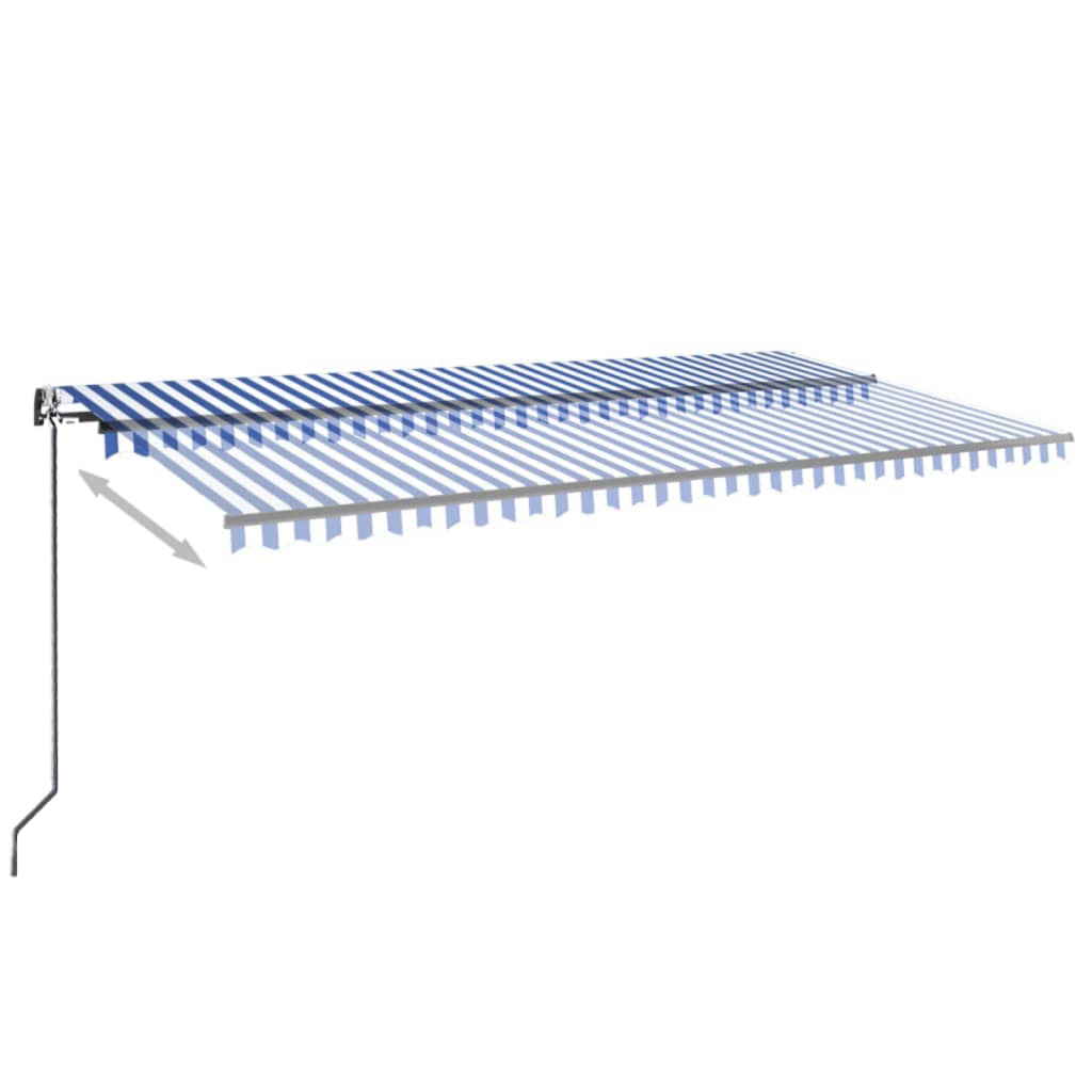 Vidaxl Luifel Automatisk udvidelig 600x350 cm blå og hvid