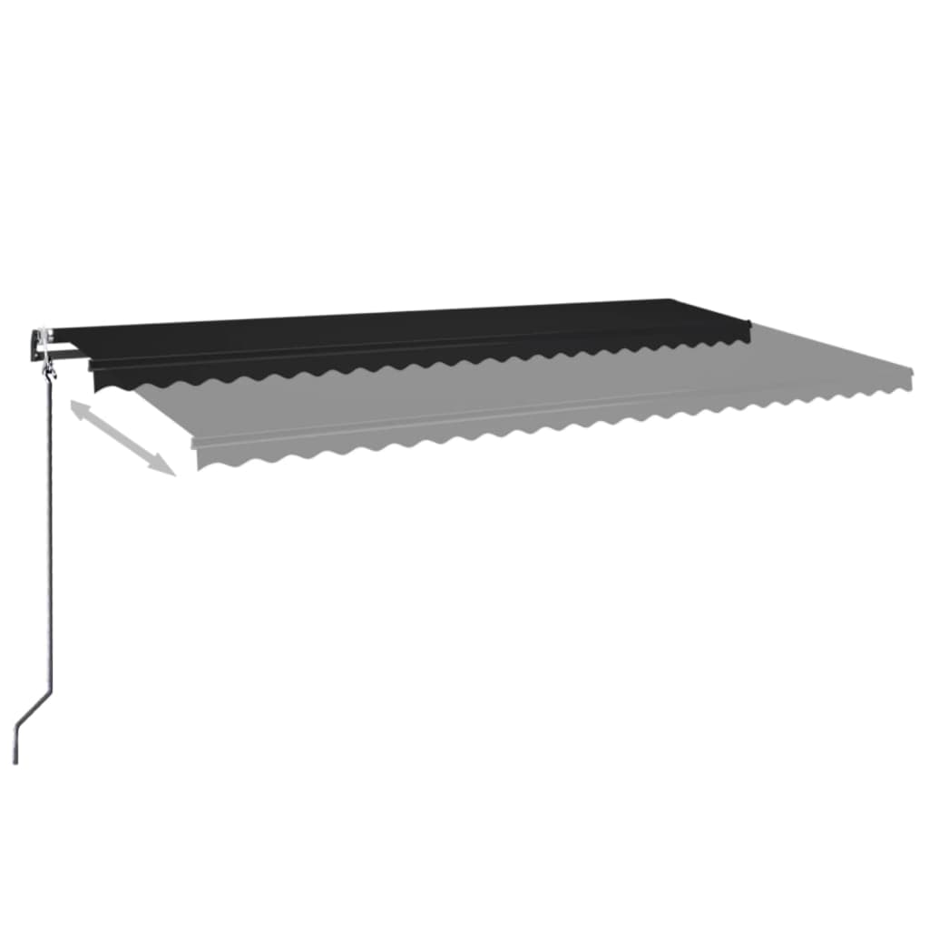 Vidaxl Luifel Automatisk med LED og vindsensor 600x350 cm Anthracite