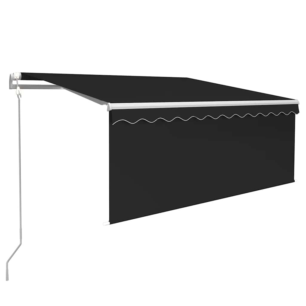 Vidaxx fortelt med rullegardin, LED og vindsensor 3,5x2,5 m antracit
