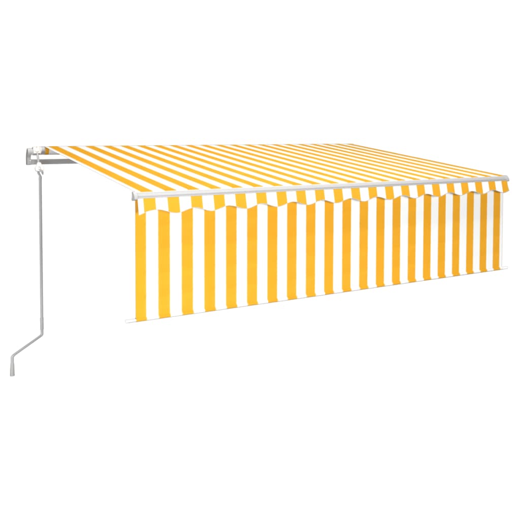 Vidaxl Luifel Automatisk rulleblind LED vindsensor 6x3 cm gul hvid