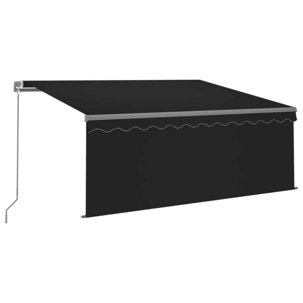 Vidaxl Luifel manuelt kan udvides med rulleblind 3,5x2,5 m anthracit
