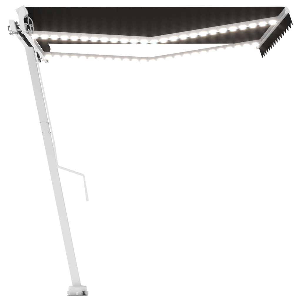 Vidaxl Luifel manuelt kan udvides med LED 350x250 cm anthracitfarve