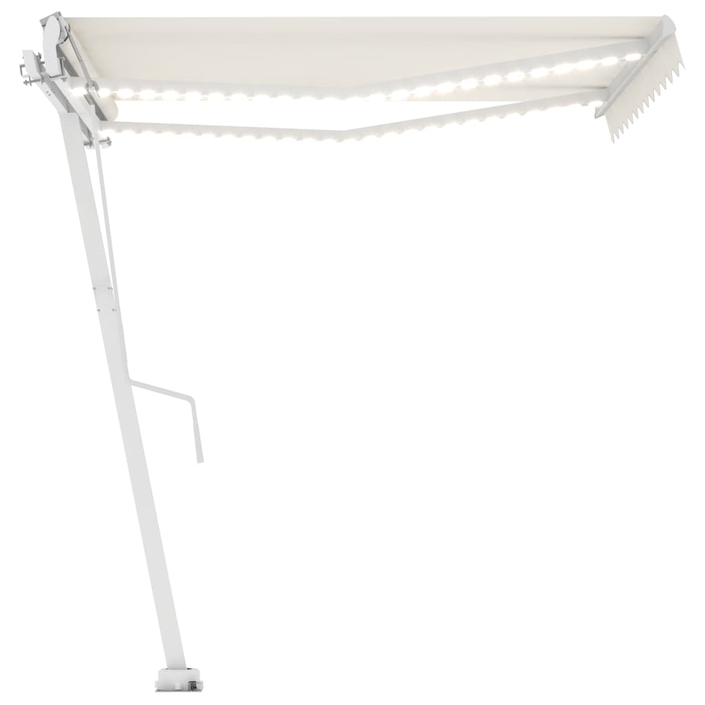 Vidaxl Luifel Automatic med LED og vindsensor 350x250 cm cremefarve