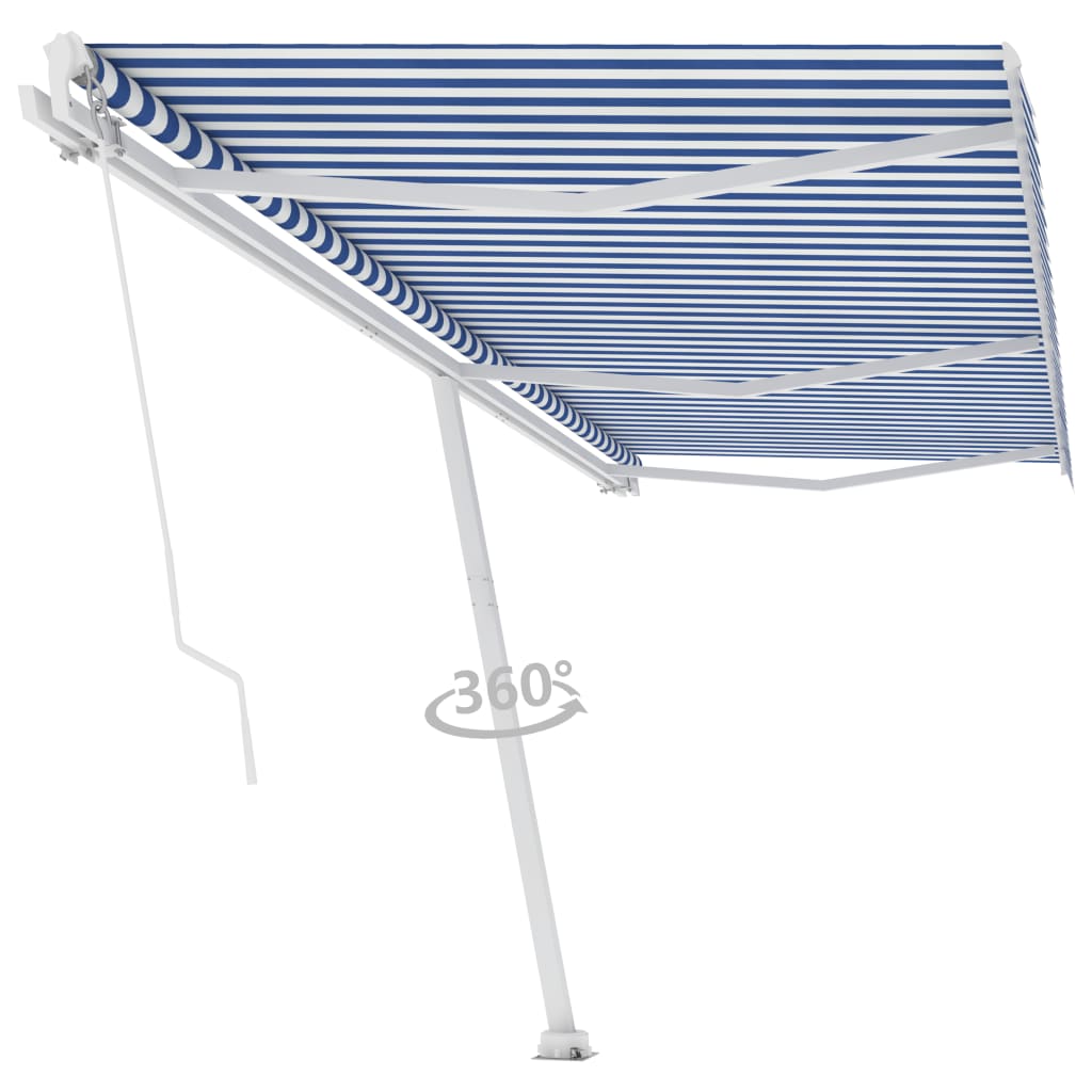 Vidaxl Luifel løsrevet manuelt 600x300 cm blå og hvid