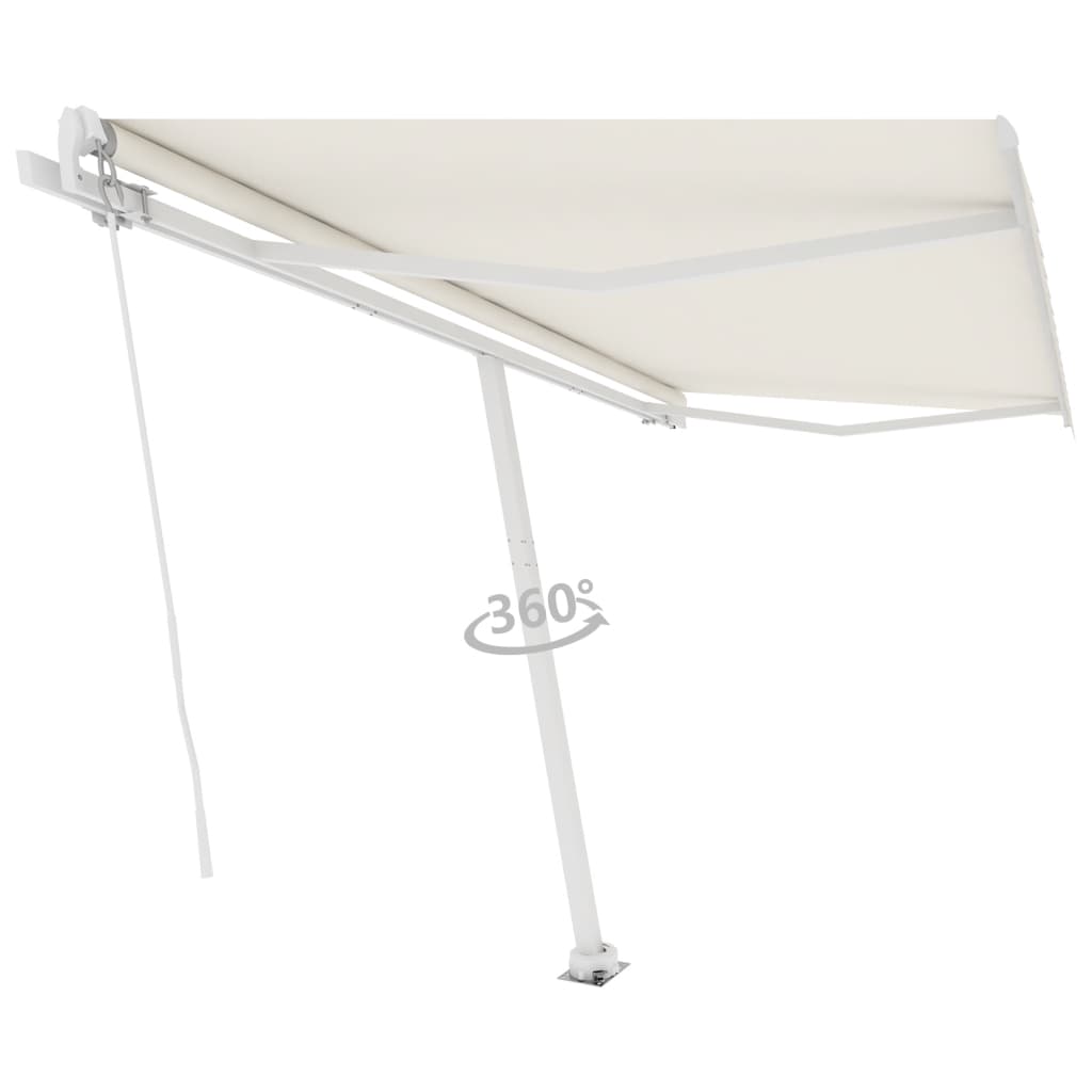 Vidaxl Luifel løsrevet manuelt udvider 400x350 cm creme -farvet