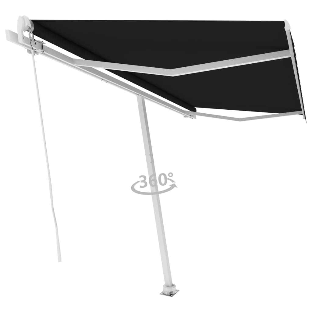 Vidaxl Luifel løsrives manuelt 400x350 cm antracit