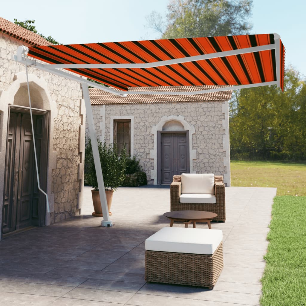 Vidaxl Luifel løsrevet manuelt udvider 400x350 cm orange brun