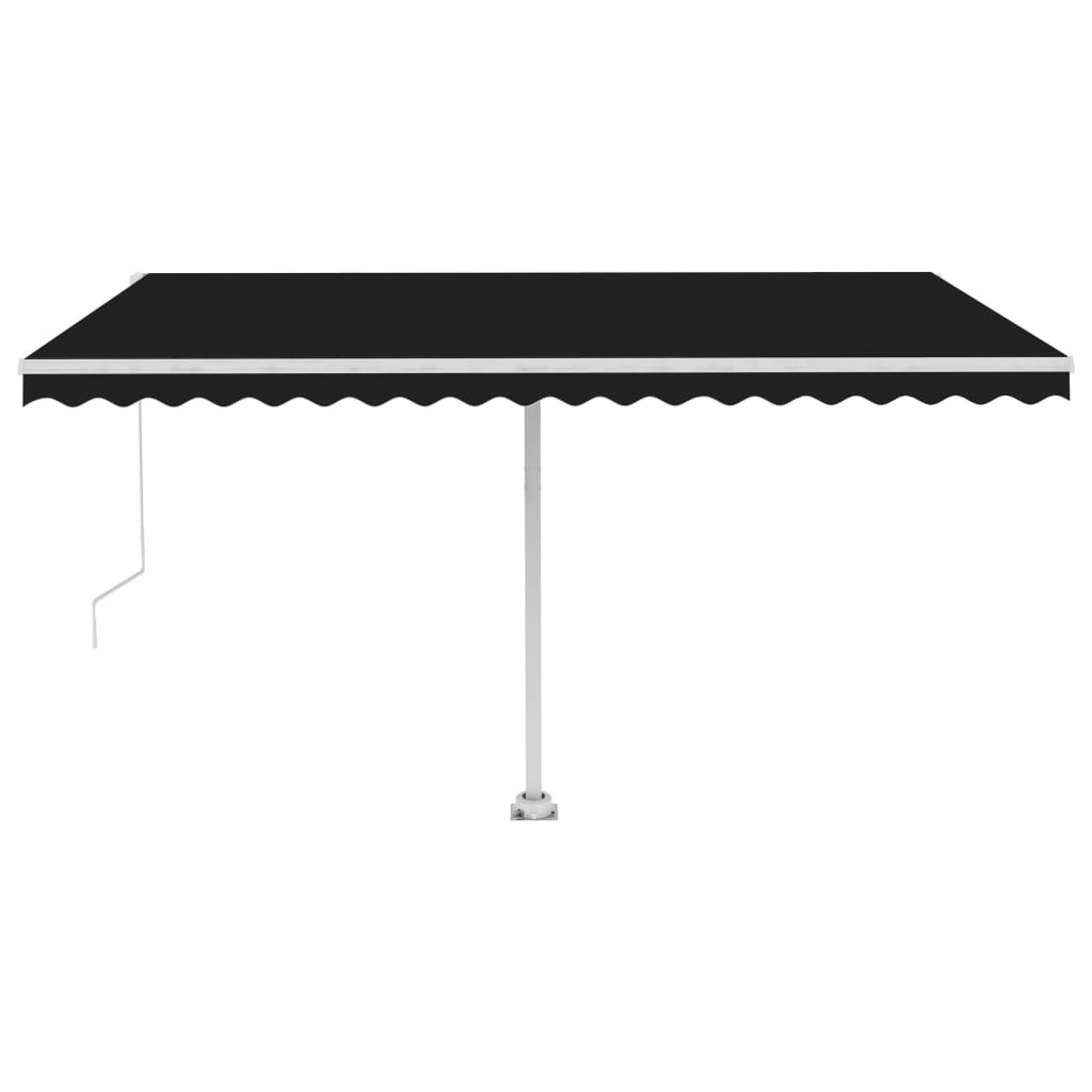 Vidaxl Luifel manuelt kan udvides med LED 450x350 cm anthracitfarve