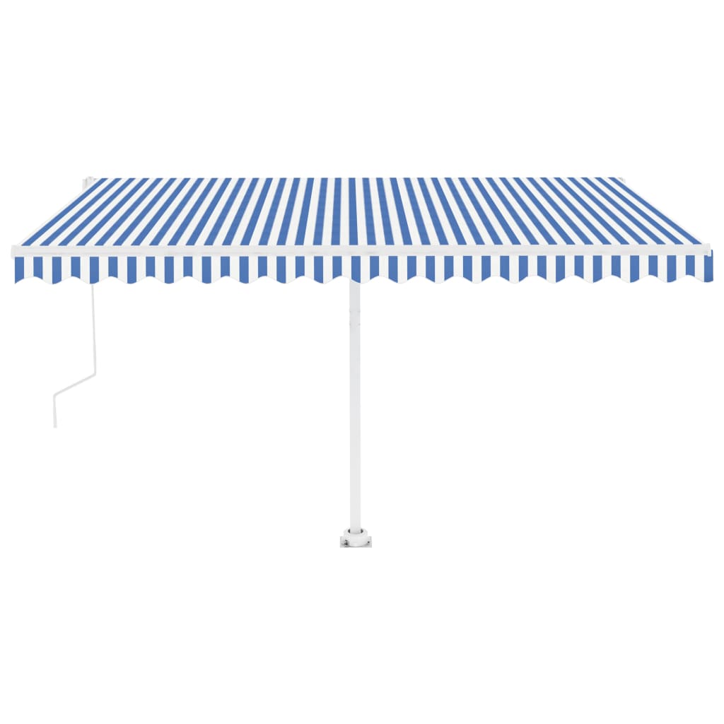 Vidaxl Luifel FREESID AUTOMATISK 450X350 CM BLÅ OG HVID