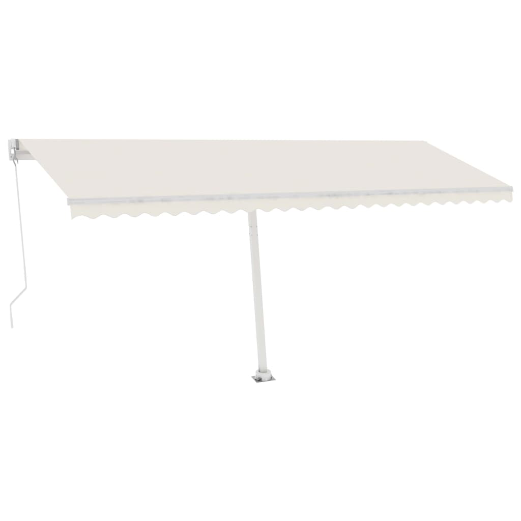 Vidaxl Luifel manuelt kan udvides med LED 500x350 cm creme -farvet