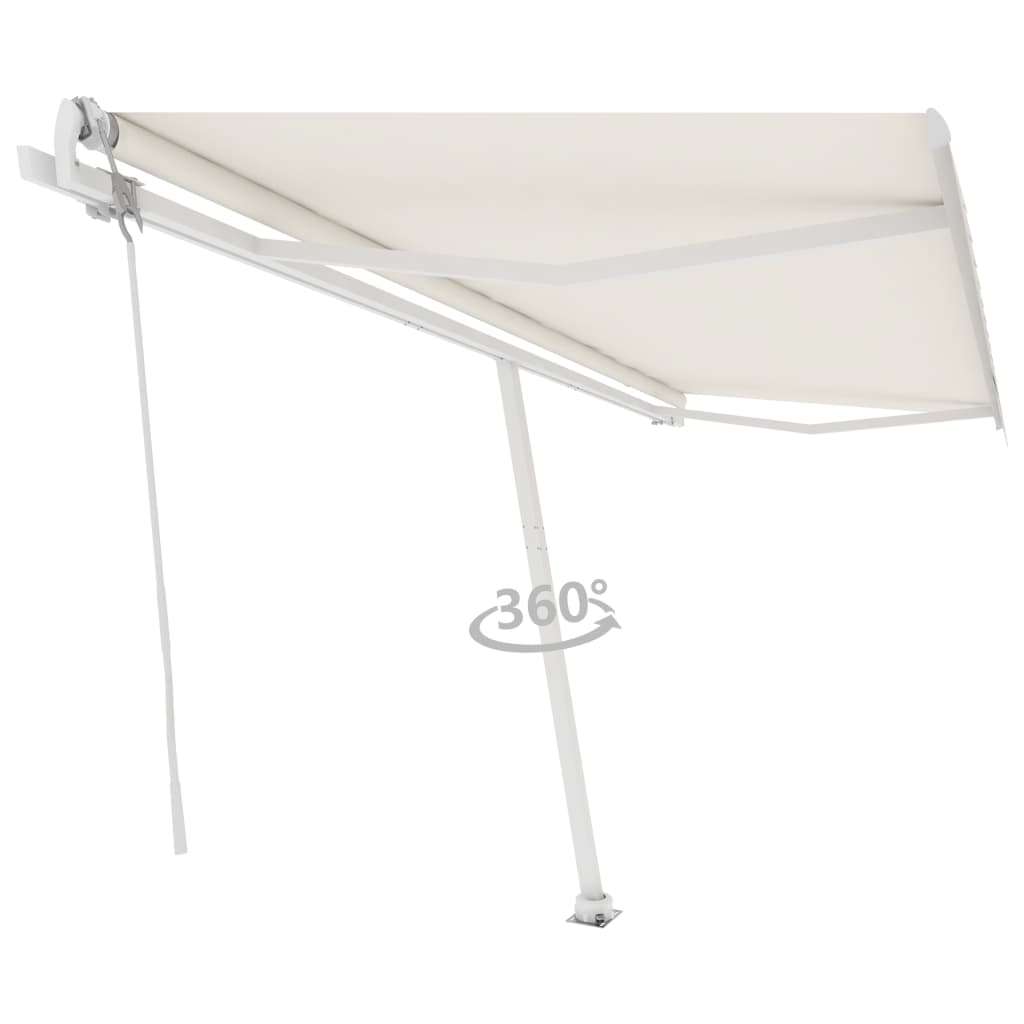 Vidaxl Luifel Frit -stående automatisk 500x350 cm creme -farvet