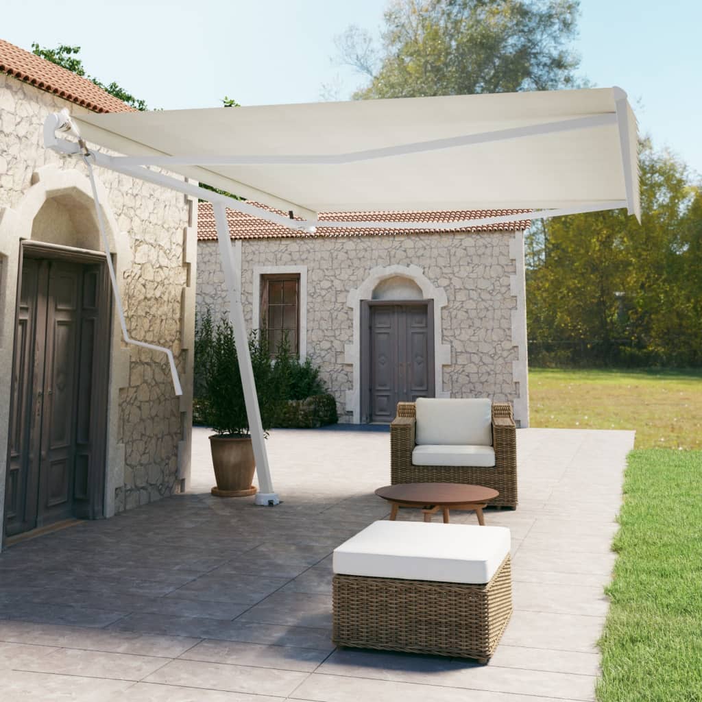 Vidaxl Luifel Frit -stående automatisk 500x350 cm creme -farvet