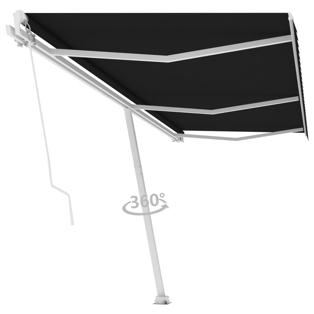 Vidaxl Luifel løsrives manuelt 600x350 cm antracit