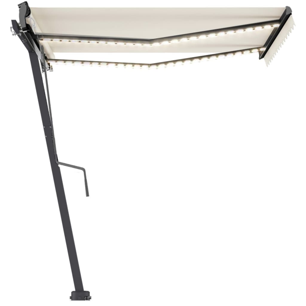 Vidaxl Luifel Automatic med LED og vindsensor 350x250 cm cremefarve