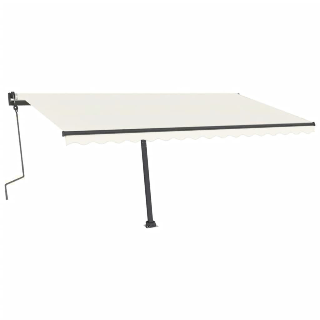 Vidaxl Luifel manuelt kan udvides med LED 400x300 cm creme -farvet