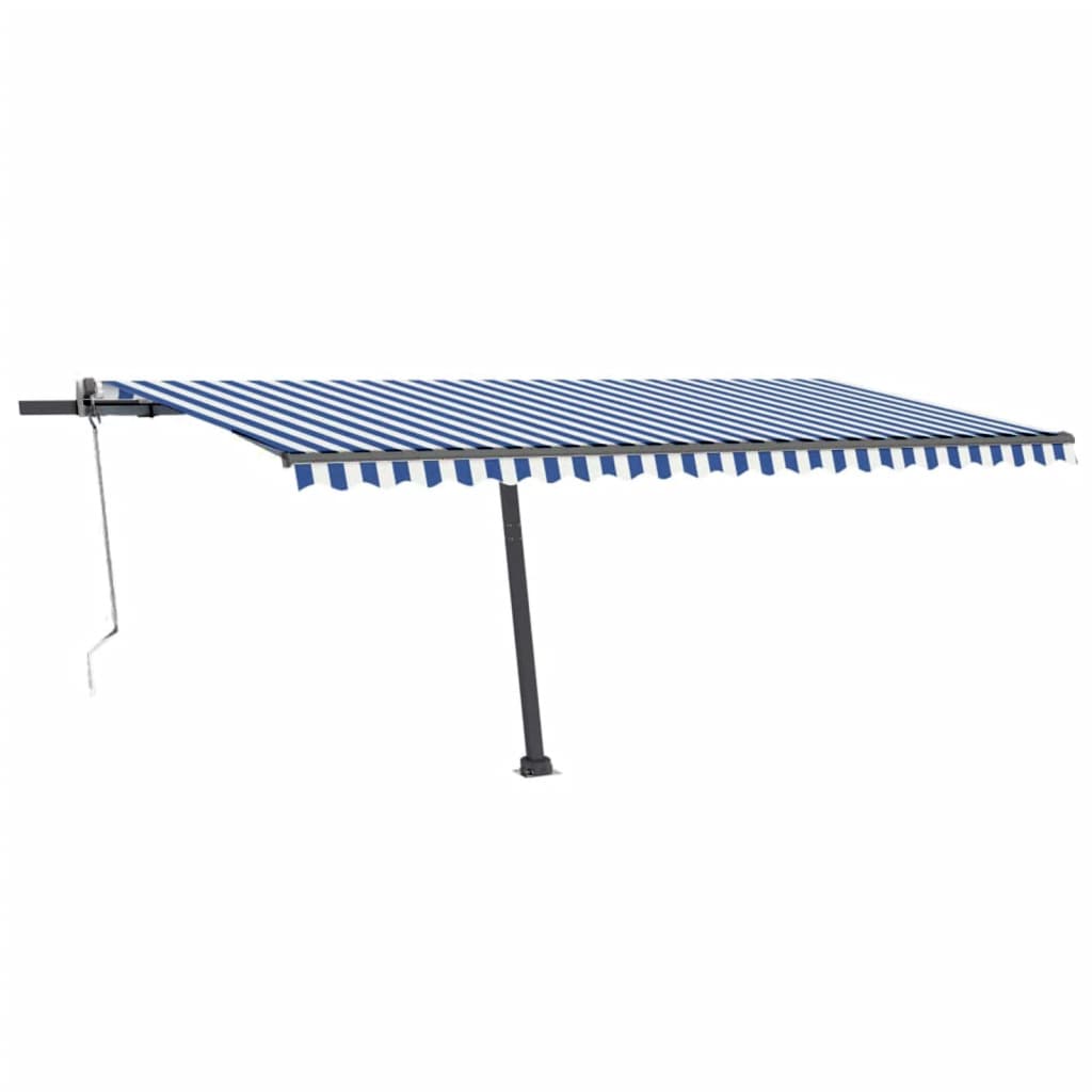 Vidaxl Luifel Automatisk med LED og vindsensor 500x300 cm blå hvid