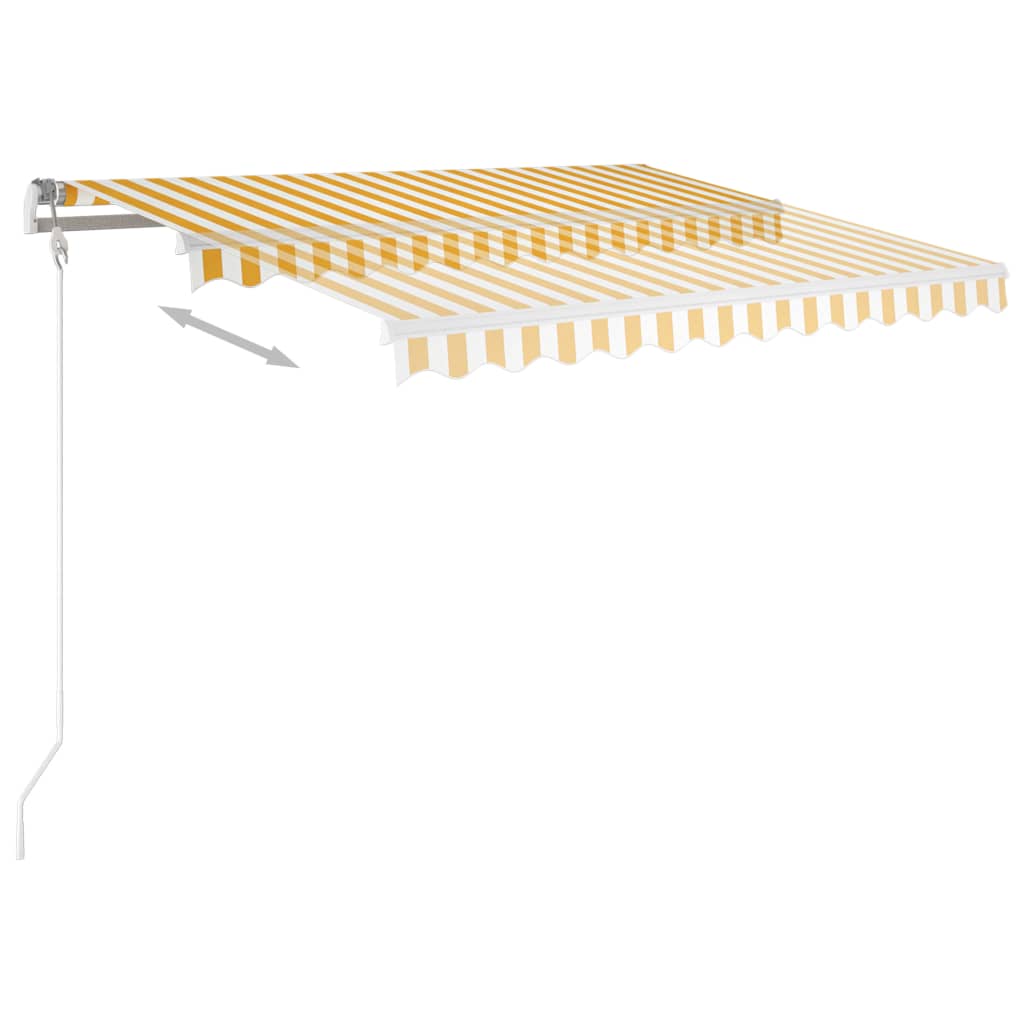 Vidaxl luifel manuelt kan udvides med LED 3x2,5 m gul og hvid
