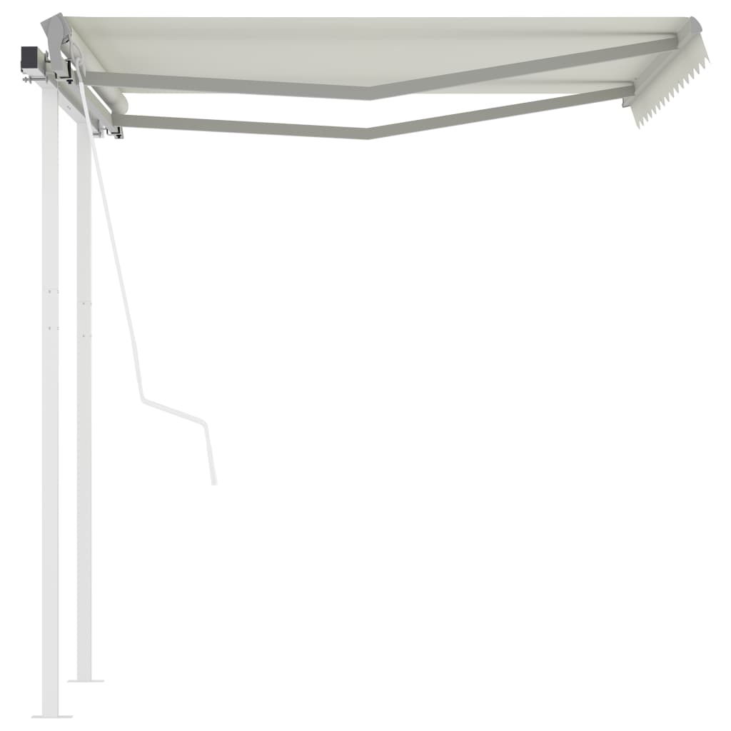 Vidaxl Luifel kan automatisk udvides med stolper 3x2,5 m creme -farvet