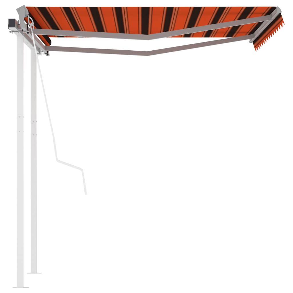 Vidaxl Luifel kan automatisk udvides med stolper 3x2,5 m orange brun