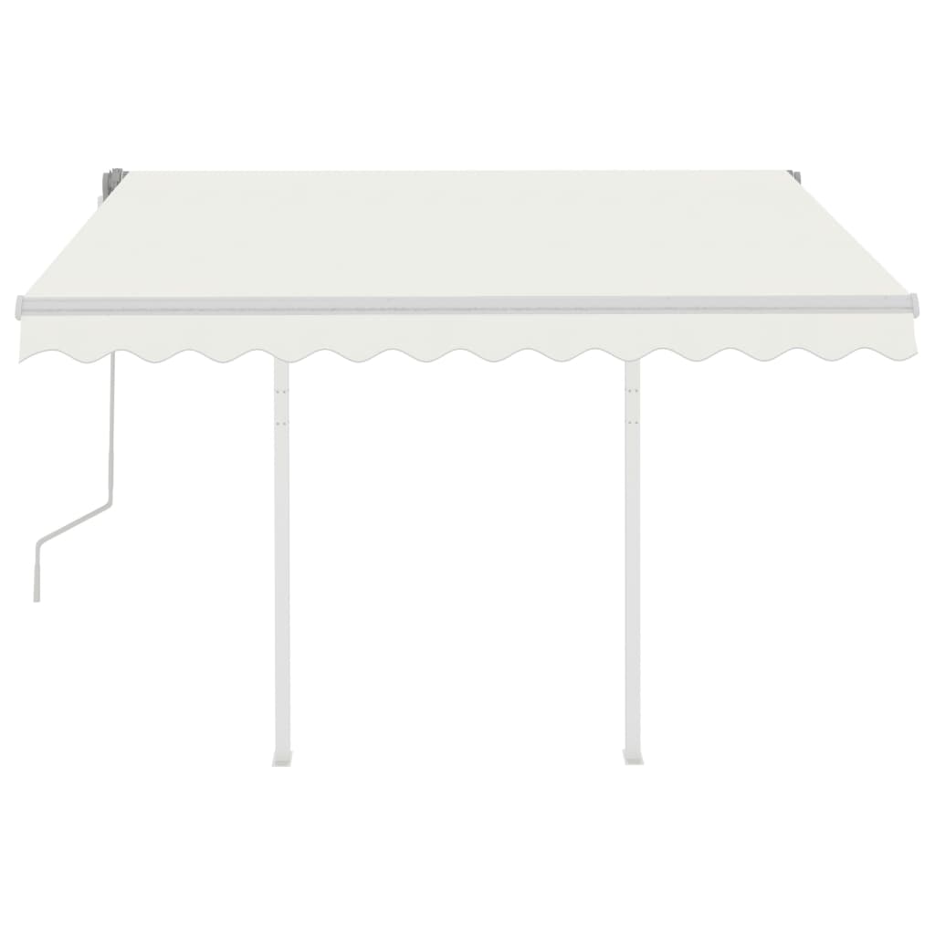 Vidaxl Luifel manuelt kan udvides med stolper 3,5x2,5 m creme -farvet