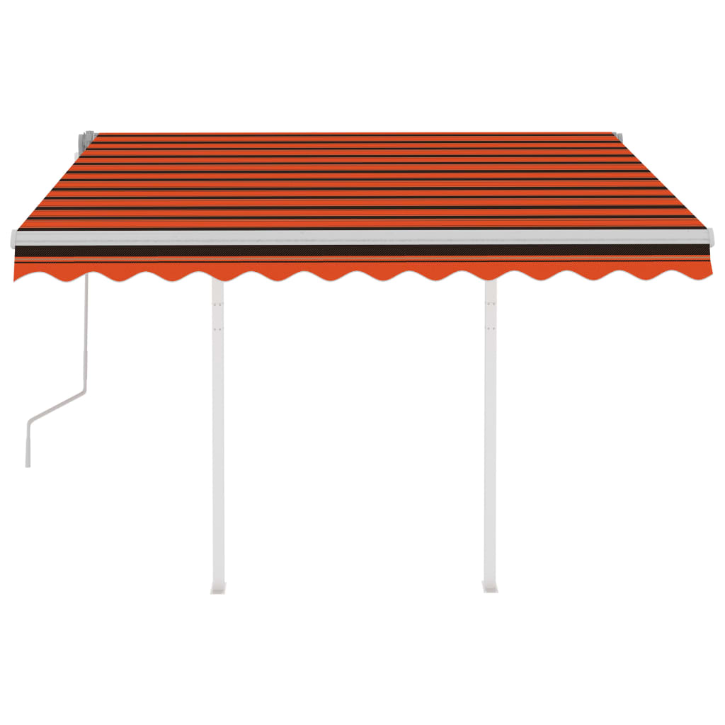 Vidaxl Luifel manuelt kan udvides med stillinger 3,5x2,5 m orange og brun