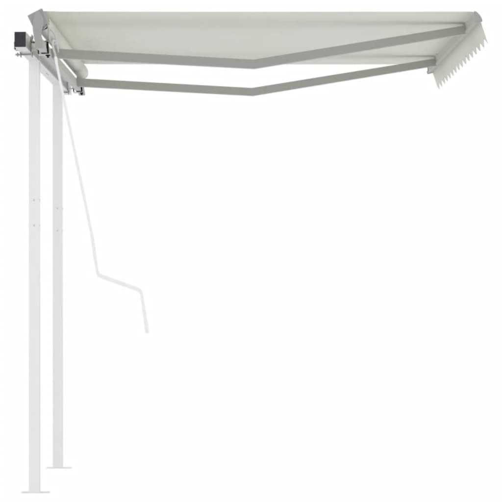 Vidaxl Luifel kan automatisk udvides med stolper 3,5x2,5 m creme -farvet