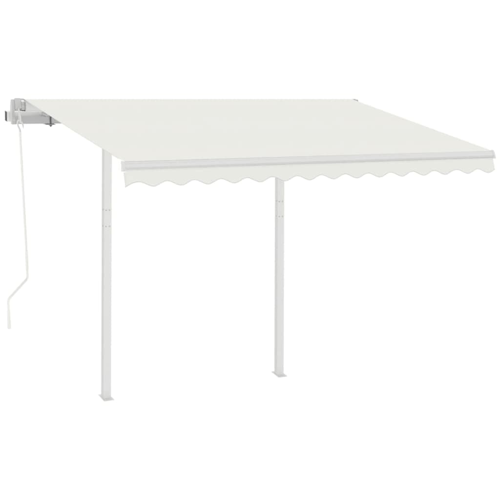 Vidaxl Luifel kan automatisk udvides med stolper 3,5x2,5 m creme -farvet