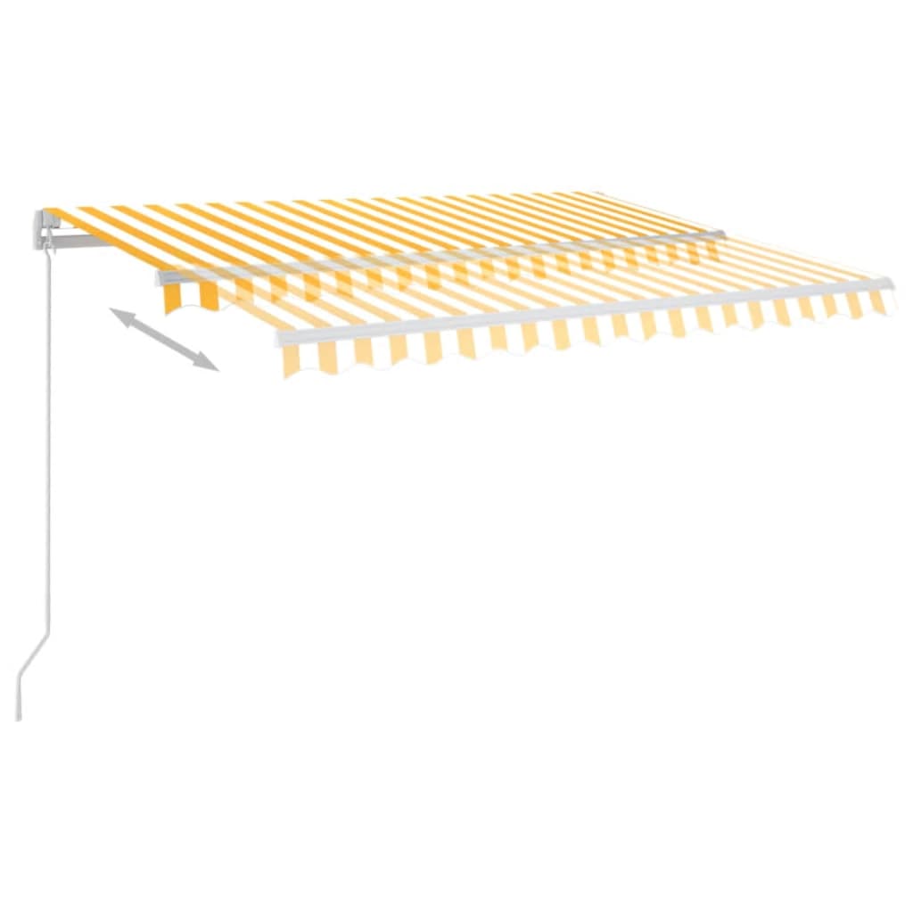 Vidaxl Luifel Automatisk med LED og vindsensor 3,5x2,5 m gul og hvid