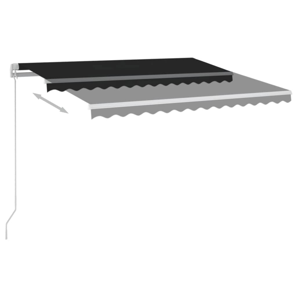 Vidaxl Luifel Automatisk med LED og vindsensor 3.5x2.5 m anthracit