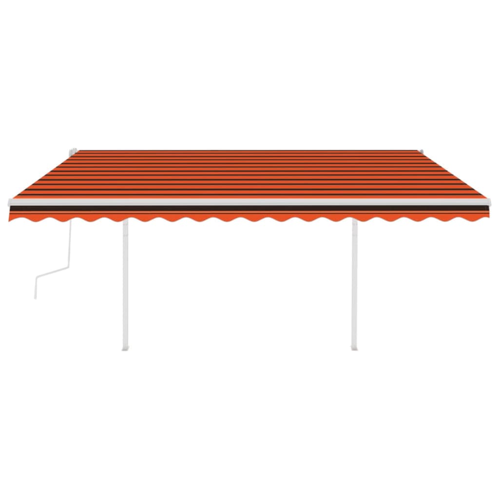 Vidaxl Luifel kan ses manuelt med stolper 4,5x3 m orange og brun