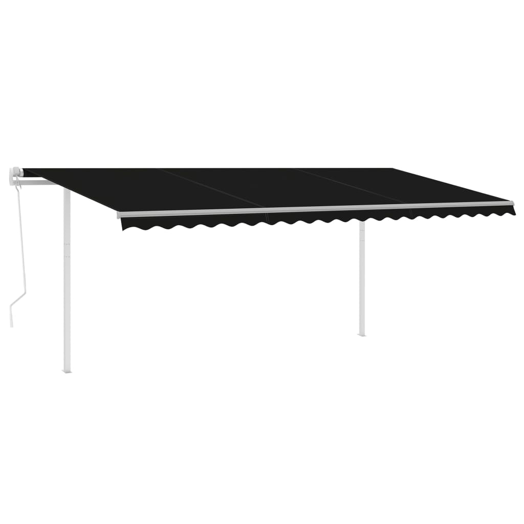 Vidaxl Luifel Automatic med LED og vindsensor 5x3 m Anthracite -farvet