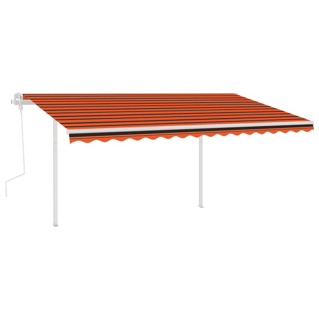 Vidaxl Luifel manuelt kan udvides med LED 4,5x3,5 m orange og brun