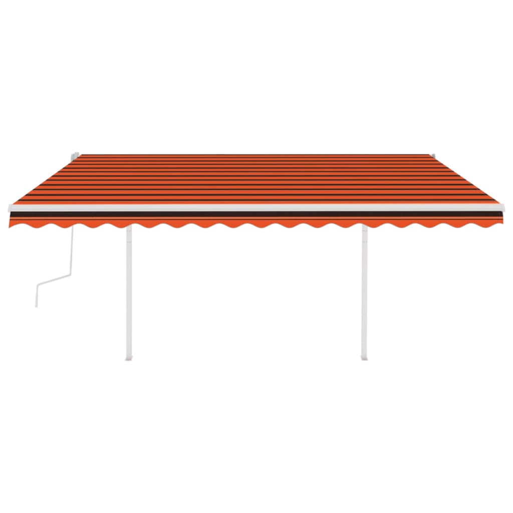 Vidaxl Luifel manuelt kan udvides med LED 4,5x3,5 m orange og brun