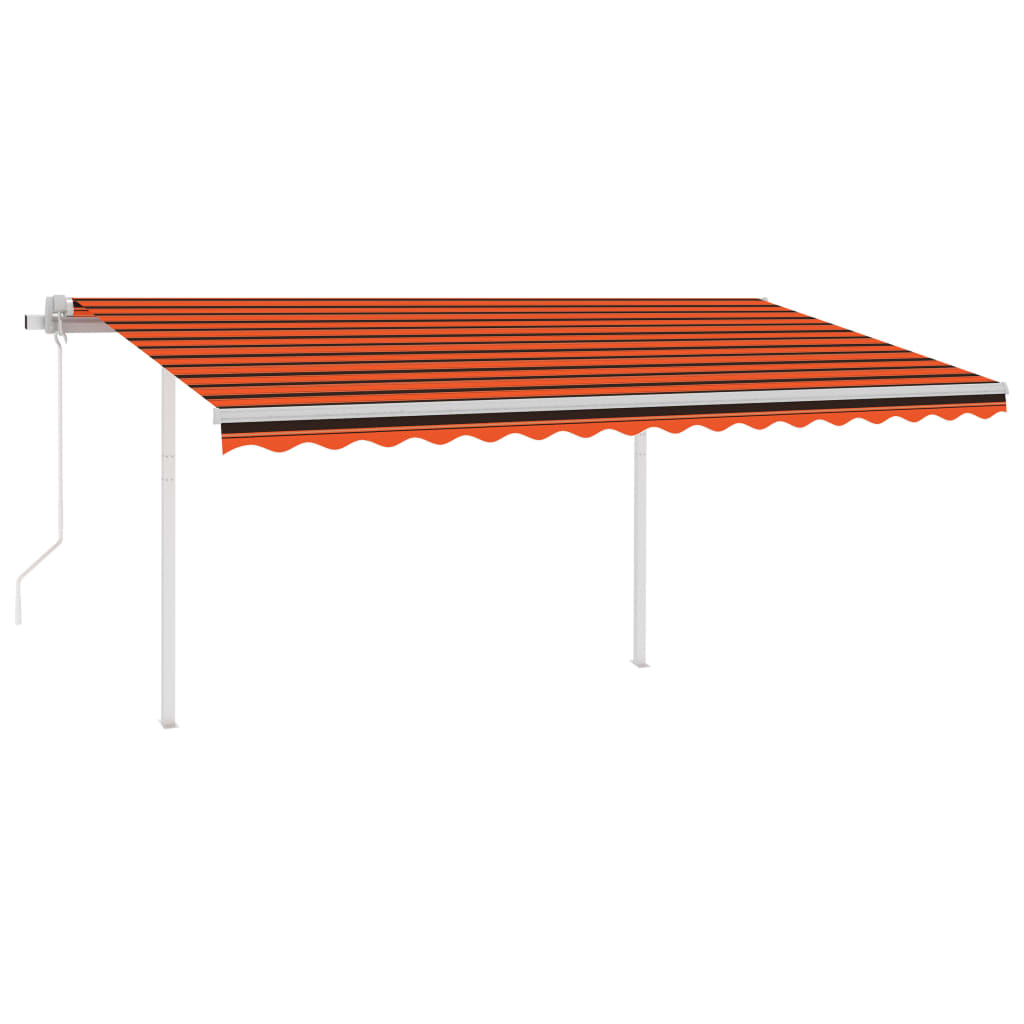 Vidaxl Luifel kan automatisk udvides med stolper 4.5x3.5 m orange brun