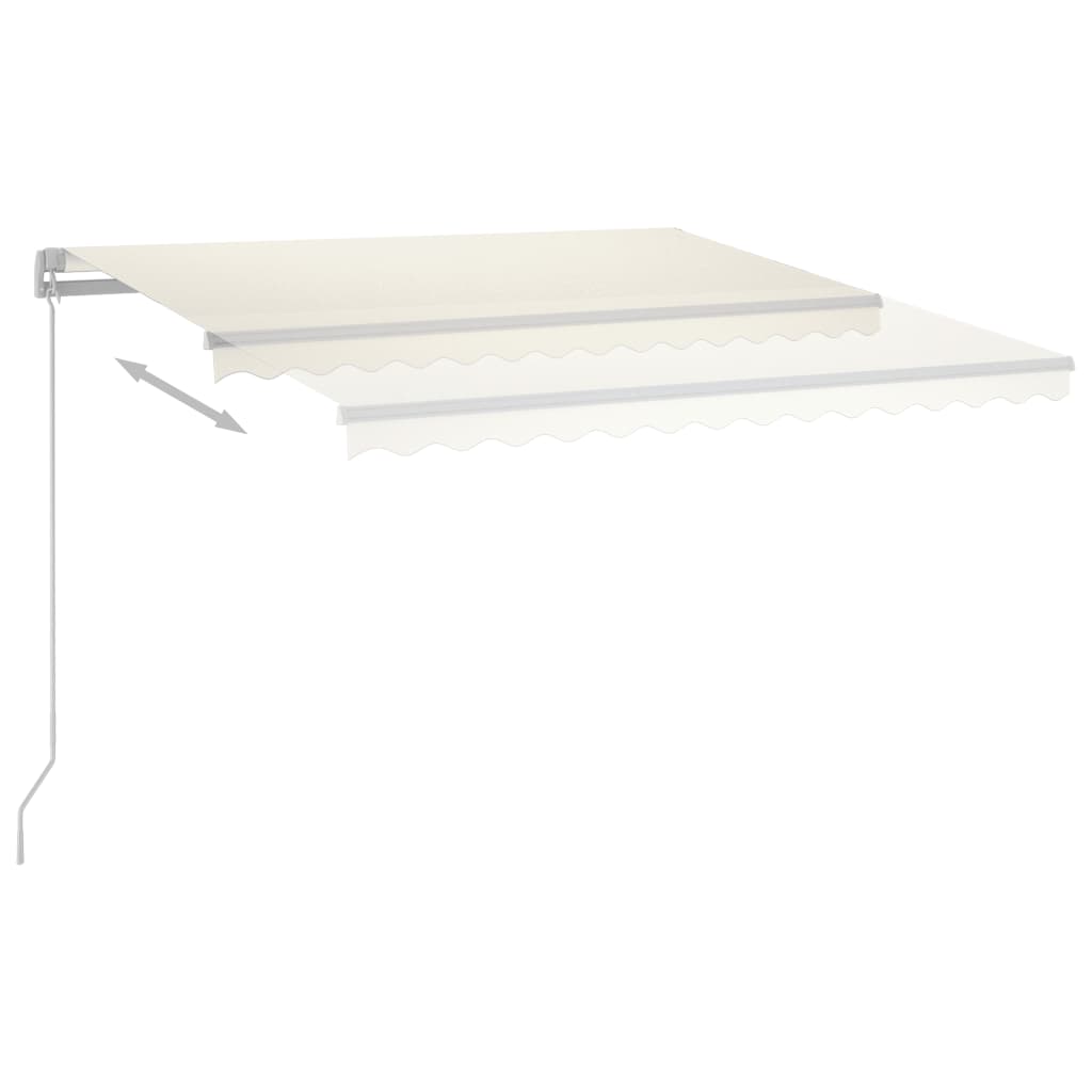 Vidaxl Luifel Automatisk med LED og vindsensor 4,5x3,5 m creme -farvet
