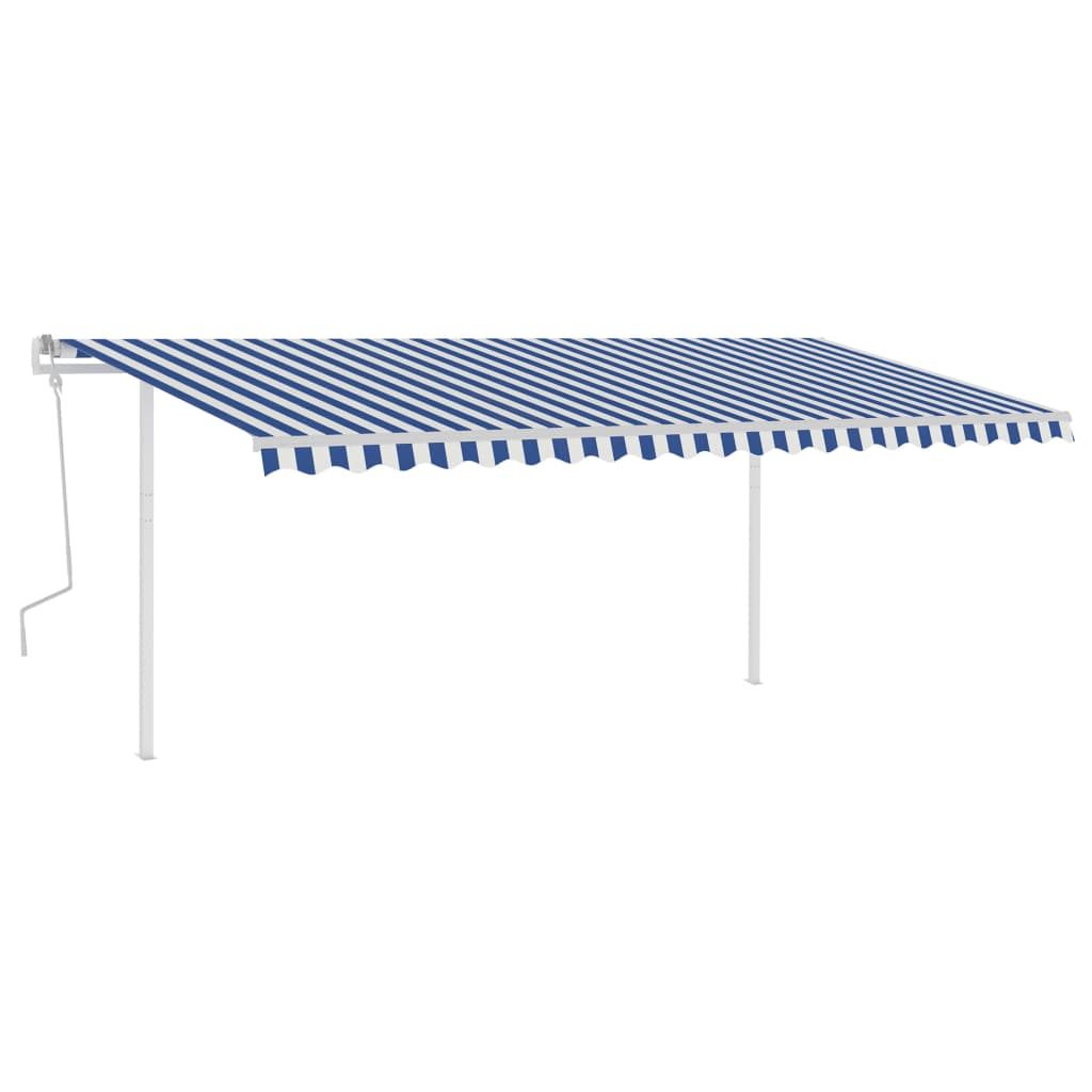 Vidaxl luifel manuelt kan udvides med LED 5x3,5 m blå og hvid